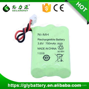 Geilienergy 750mah aaa 3.6v ni-mh rechargeable battery pack With Wire Plug